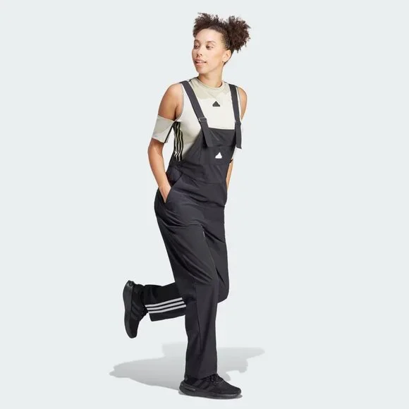 Adidas ALL-GENDER Dance DUNGAREE jumpsuit nylon overalls IN1816 Black XS New NWT - Picture 3 of 16